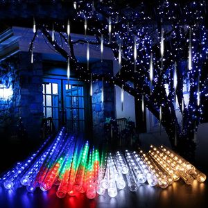 Tubos de lluvia de meteoritos impermeables de 30cm y 50cm, iluminación LED para fiestas, bodas, decoración, vacaciones de Navidad, luz LED de meteoritos