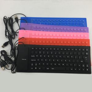 Mini clavier USB Portable à 85 touches, Flexible, étanche, en Silicone souple, pour jeu, tablette, clavier d'ordinateur pliable