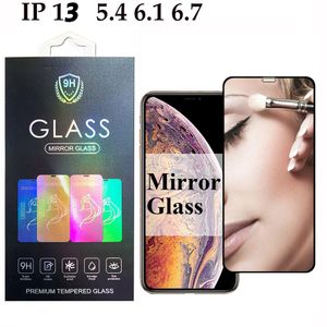 Protecteur d'écran de téléphone en verre trempé miroir de beauté 8D pour iphone 15 14 13 12 MINI 11 pro SE XR X XS max 8 7 6 plus avec boîte de vente au détail