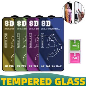 8d Mirror Beauty Temperred Glass pour iPhone 14plus xs xs xr 12 13 11 Pro Max Screen Protector