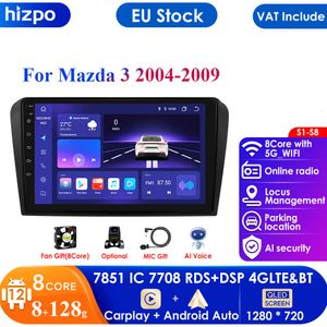 8G + 128G Android 12 Autoradio pour Mazda 3 2004-2009 Wifi Auto voiture Dvd Gps Navigation stéréo lecteur multimédia Mirrorlink