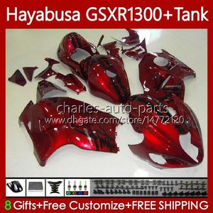 Cuerpo + tanque OEM para SUZUKI Hayabusa GSXR 1300CC GSXR-1300 1300 CC 1996 2007 74No.113 GSX-R1300 GSXR1300 96 97 98 99 00 01 GSX R1300 02 03 04 05 06 07 Kit de carenado rojo brillante
