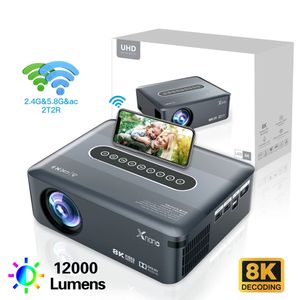 Décodage 8K Smart Projecteur 4K Full HD1920 X 1080P Projecteur LCD Android 9 2T2RWIFI VIDEO HOME Home Theatre Xnano X1