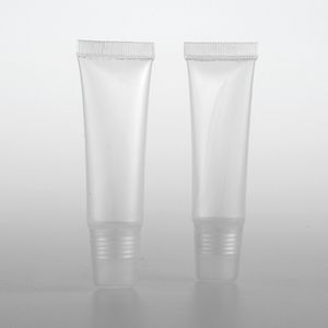 Botella vacía de plástico transparente de 8 ml Tubos blandos recargables Bálsamo Lápiz labial Envases cosméticos Caja de maquillaje DHL