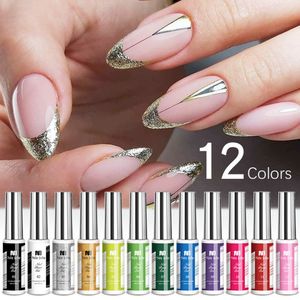 8 ml Gel Nail Art Line Brush Polon 12 couleurs pour les ongles de peinture UV / LED dessinant POSION DIY PEINTURE GELS VARNIS GELS E207