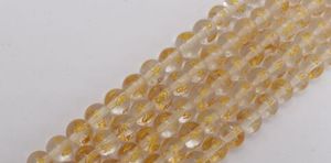 8 mm environ 45Beads / PCS Crystal Natural Crystal Bouddha Charmes perles de couleur noire avec sculpture Gol Dragon chinois Bracelet Perles de bricolage pour la fabrication de bijoux FhWh