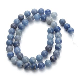 8mm Blue Aventurine Natural Round Loose Spacer Stone Beads 40cm Strand 4 6 8 10 12mm For DIY Bracelets & Bangle Jewelry Making