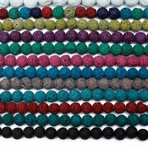 8mm coloré volcanic lave pierre rond perle en vrac pierre pierre rock boule de gros bricolage bricolage pour bijoux bracelet faisant cadeau