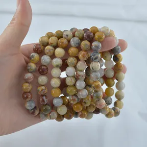 4mm 6mm 8mm 10mm 12mm Bracelet naturel Crazy Agate Gemstone Healing Power Energy Perles Élastique Stretch pierre ronde Perles bracelet