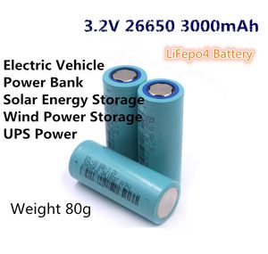 8 Stück zylindrische Lifepo4-Zelle 26650 3,2 V 3000 mAh wiederaufladbare Batterie für Bohrmaschine, Energiebank, Solarenergie, Elektrofahrzeug, USV