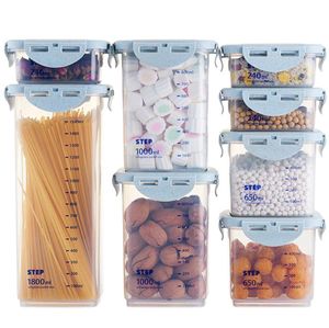 Boîte à épices pour céréales, 8 pièces, conteneurs de stockage des aliments de cuisine, boîte de rangement pour réfrigérateur, boîte de rangement en plastique C01163170399