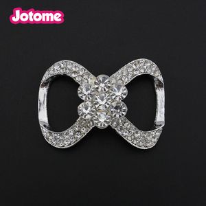 100 pcs/lot 50 mm strass arc ruban curseur boucle pour carte d'invitation de mariage