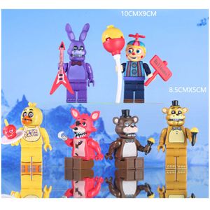 6 unids/lote bloques de construcción educativos juguetes cinco noches en Freddy's Minifigs bloque Mini figuras Set