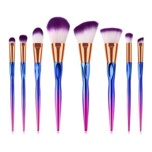 8pcs Pro Fashion Makeup Brushes Kit Face Foundation Powder Eyeshadow Blush Lip Plating Make Up Brush Set