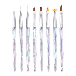 8 unids/set de bolígrafos para pintura artística de uñas, pincel suave y delgado, dibujo de Gel degradado UV, pinceles para uñas DIY, herramientas, accesorios, herramienta de pulido, manicura
