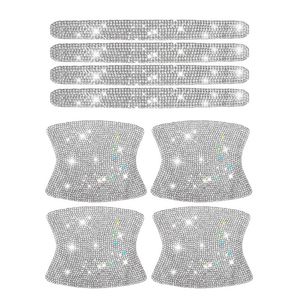 8 pièces ensemble universel diamant voiture porte poignée autocollant Protection Bling voiture accessoires pour fille femme Decoration245y