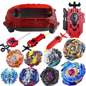 8pcs Top Lanceurs Beyblades GT Burst B-73 B-79 Arena Jouets Vente Bey Blade et Bayblade Bable Drain Fafnir métal Blayblade X0528