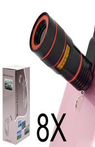 Objectif de télescope Zoom 8X Objectif de téléphone Caméra optique universelle Telepo téléphone len avec clip pour Iphone Samsung LG HTC Sony Smart6916663