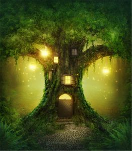 8x10ft Mystic Forest Photography Fell Bling Firewor Normes Old Tree Fairy Tale Childre