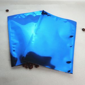 200pcs 8x12 cm petit papier papier d'aluminium bleu sac plat haut de feu ￠ chaleur ouverte Platage placage ￠ la poche ordinaire - aluminis￩ les liquides de plastique en plastique NO
