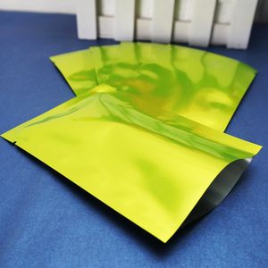 Bolsa plana de papel de aluminio verde de 8x12 cm, 200 unidades por paquete, bolsa de embalaje para accesorios electrónicos con revestimiento de aluminio, bolsillo liso sellado con apertura térmica, paquete de batería