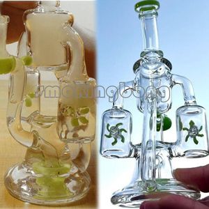 9.4 Pulgadas Hookahs Klein Recycler Bong Tuberías de agua Dab Rigs Heady Glass Water Bongs Tubería de humo con un tazón de 14 mm