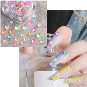 9 colores Crystal Rhinestones Nail Art Decorations Aurora Mermaid Nails Nails Beads Stones Jewelry Charms Gemas para la decoración de manicura
