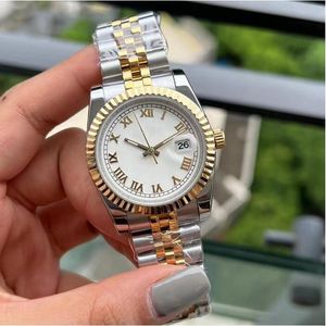 9 couleurs hommes femmes montre 36mm or rose détachable bracelet en acier inoxydable montres mécaniques automatiques dames robe montre-bracelet