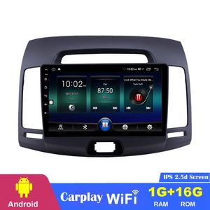 Reproductor portátil estéreo de dvd para coche Android GPS de 9 pulgadas para Hyundai Elantra 2007-2011 con cámara de visión trasera AUX OBD II