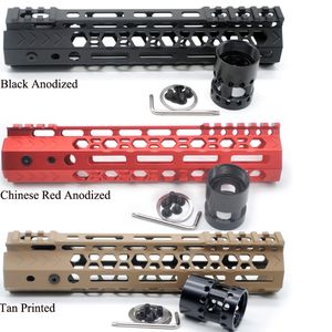 9 '' pouces Design unique Ultraléger M-lok Handguard rail Free Floating Picatinny système de montage _black / Rouge / Couleur Tan