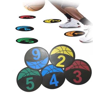 9 pouces marqueur de tache de basket-ball coloré anti-dérapant en caoutchouc marqueurs d'entraînement sportif rond nombre plat points marqueur d'entraînement champ 231220