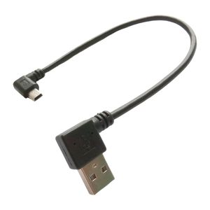 Câbles, 90 degrés à angle droit MINI USB 5Pin mâle à gauche USB2.0 A-mâle câble de connecteur de Charge de données environ 25 cm/2 pièces