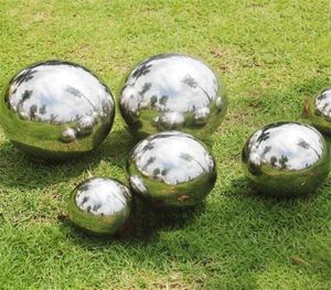 90 mm250 mm AISI 304 Miroir à balle creux en acier inoxydable Sphère brillante polie pour jardin extérieur Ornement de clôture de piscine et décor1712134