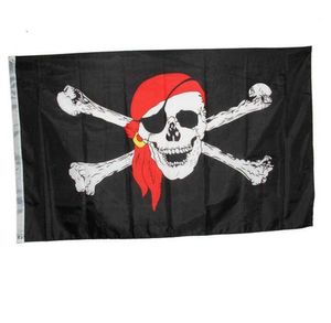 Hallowen pirata calavera bandera tamaños grandes Jolly Roger piratas banderas banner divertido tibias cruzadas espadas Halloween hogar bar decoración Prop