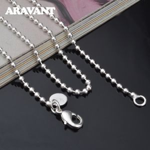 Chaînes de colliers de perles en argent 925 de 2 mm pour les cadeaux de bijoux de mariage pour femmes