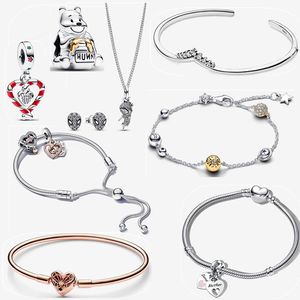 925 bracelets de créateurs en argent pour femmes bijoux cadeau bricolage fit bracelet Pandoras Pave Web Slinger araignée collier bracelet ensemble boucles d'oreilles clavicule chaîne pendentif avec boîte