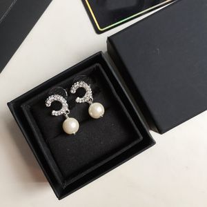 Pendientes de plata 925, pendientes de perlas de marca de diseñadores, pendientes con dijes para mujer, joyería para fiesta de boda