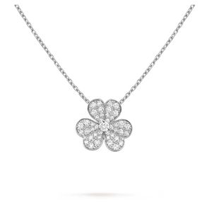 925 Silver Elegant Fashion Design Pendant Pendant Collier Four Leaf Clover Clover Spécifications Spécifications Gold Rose Silver Crystal Diamond Mini Small