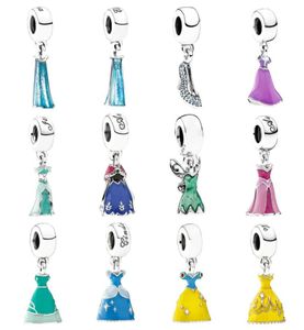 925 Silver Fit P Charm 925 Bracelet Fairy Tale Princess Jupe Set Pendant Diy Fine Beads Jewelry8295296