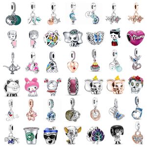 925 Silver Fit Pandora Charm 925 Bracelet Parrot Chameleon Airplane Elephant Piggy Love charms set Pendant DIY Fine Beads Jewelry