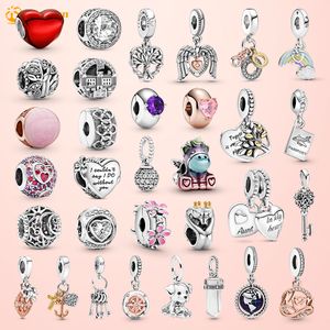 925 Silver fit Pandora Charm Bracelet bead Angel Wings Solitaire Clip Spinning World Dangle charms ciondolo DIY Fine Beads Jewelry