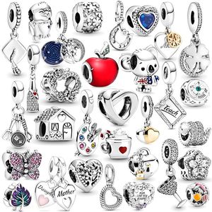 925 Silver Fit Pandora Charm New Original Red Wine Glass Ink Kite Beads Fashion Charms Set Pendant DIY Fine Beads Jewelry, A Special Gift for Women