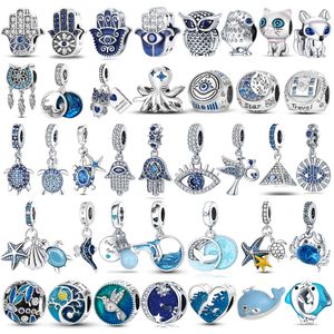 925 abalorios de plata para pandora charm pulseras diseñador para mujer Charms Plata De Ley 925 Oecan Turtle Dolphin Colgantes Demon Eyes