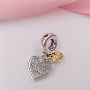 925 Joyas estéticas de plata esterlina pandora Dos tonos Árbol genealógico Corazón Cuelga tobilleras lindas pulseras diy que hacen para mujeres niñas adolescentes collar de cuentas 799366C00