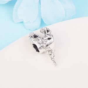 925 Sterling Silver Bell Capitaine Crochet Pirate Ship Perle Convient aux bijoux européens Bracelets à breloques de style Pandora