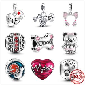 925 Sterling Silver Dangle Charm femmes A-Z Lettre perles 3 Série Alphabet Perles Perle Fit Pandora Charms Bracelet DIY Bijoux Accessoires