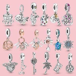 925 Sterling Silver Dangle Charm Women Beads Regalo de joyería de alta calidad Colgante al por mayor Creatividad artística Dangle Bead Fit Pandora Charms Pulsera DIY