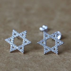 925 Sterling Silver David Star Stud Boes d'oreilles Not Stars Tiny Pendientes for Women Girl Homme Bijoux Simple Piercing Body Bielry 240408