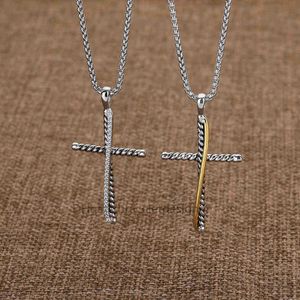 925 Collar de plata esterlina Collares colgantes Punk Cross Cross Love Love Compass Fashion Men Women Jewellry Anniversary Valentine Day Regalo 50 cm