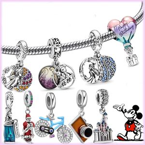 925 Sterling Silver Pandora Charmant Château Princesse Montgolfière Argent Pendentif Perles Convient pour Original Bracelet Collier DIY Bijoux Accessoires De Mode